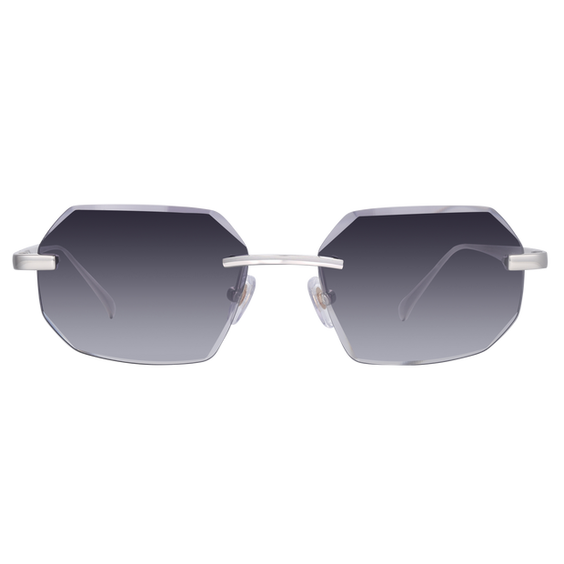 Men's Eyewear Silver Diamond Cut Black