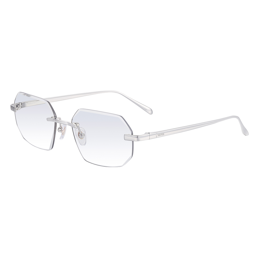 Men's Eyewear Silver Diamond Cut Transparent